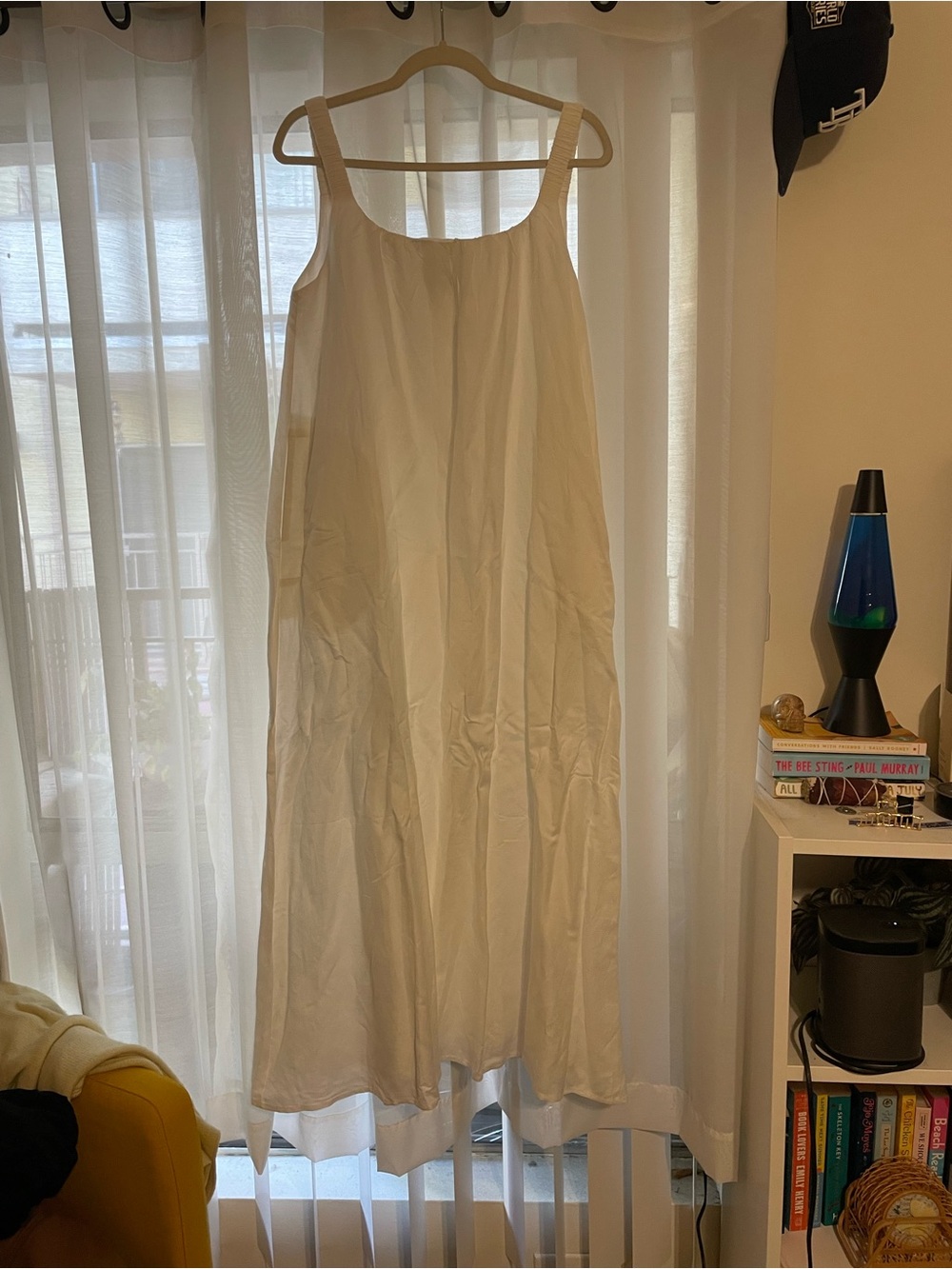 Women's White Maxi Slip Dress - Sleeveless Elegant Silhouette